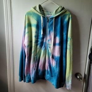 Tie-dye zip up hoodie